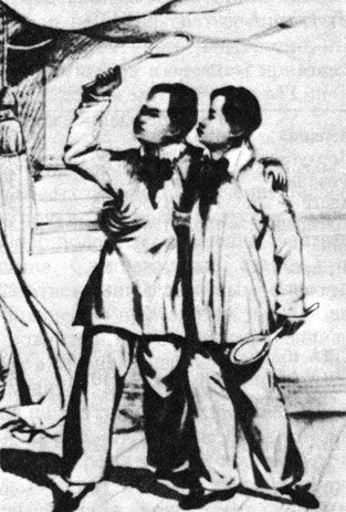 Рис. 3.71. Сиамские близнецы Чанг и Энг. (По Lotze, 1937.)